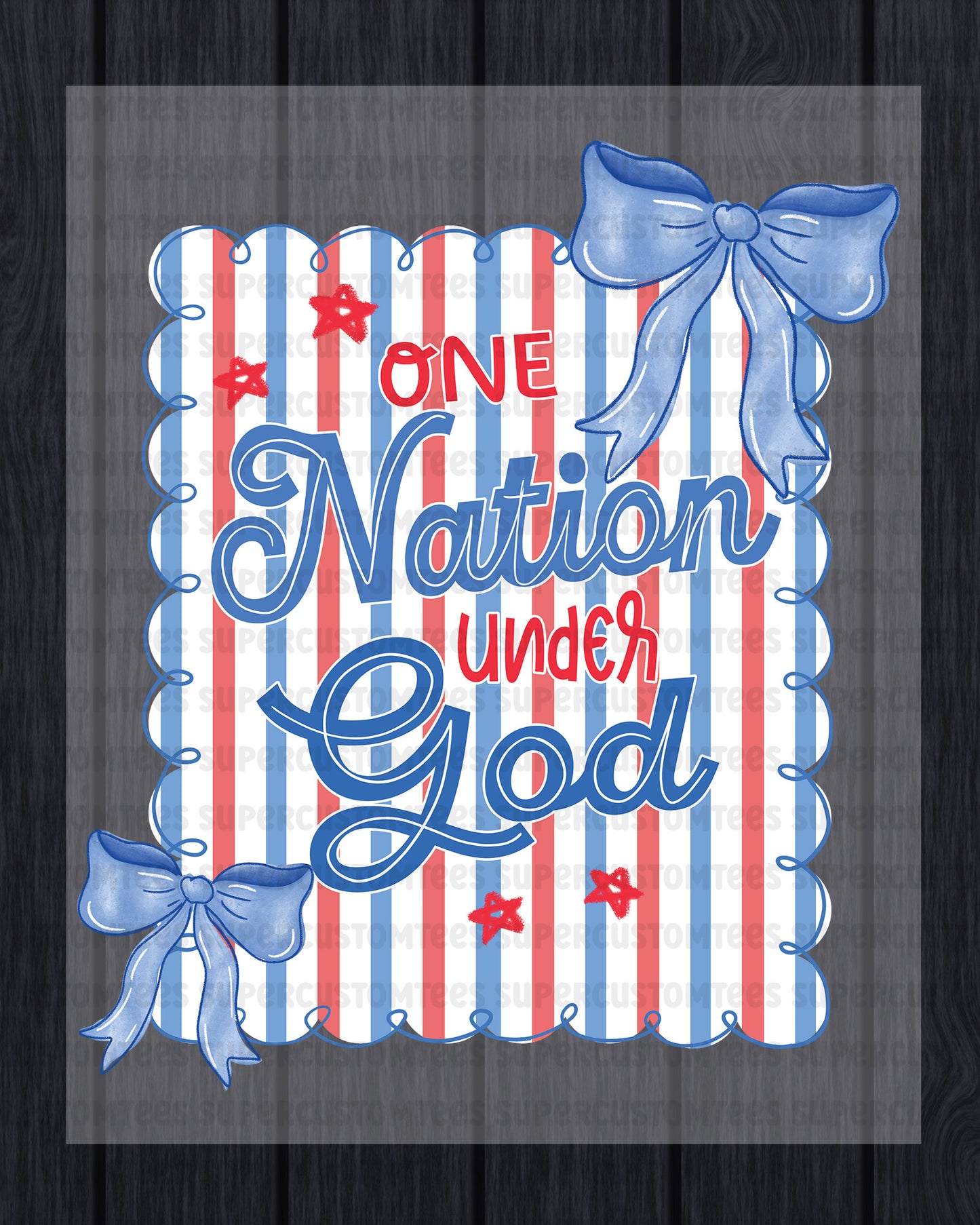 One Nation Under God Heat Transfer for Shirts