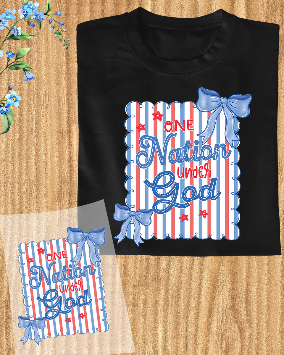 One Nation Under God Heat Transfer for Shirts