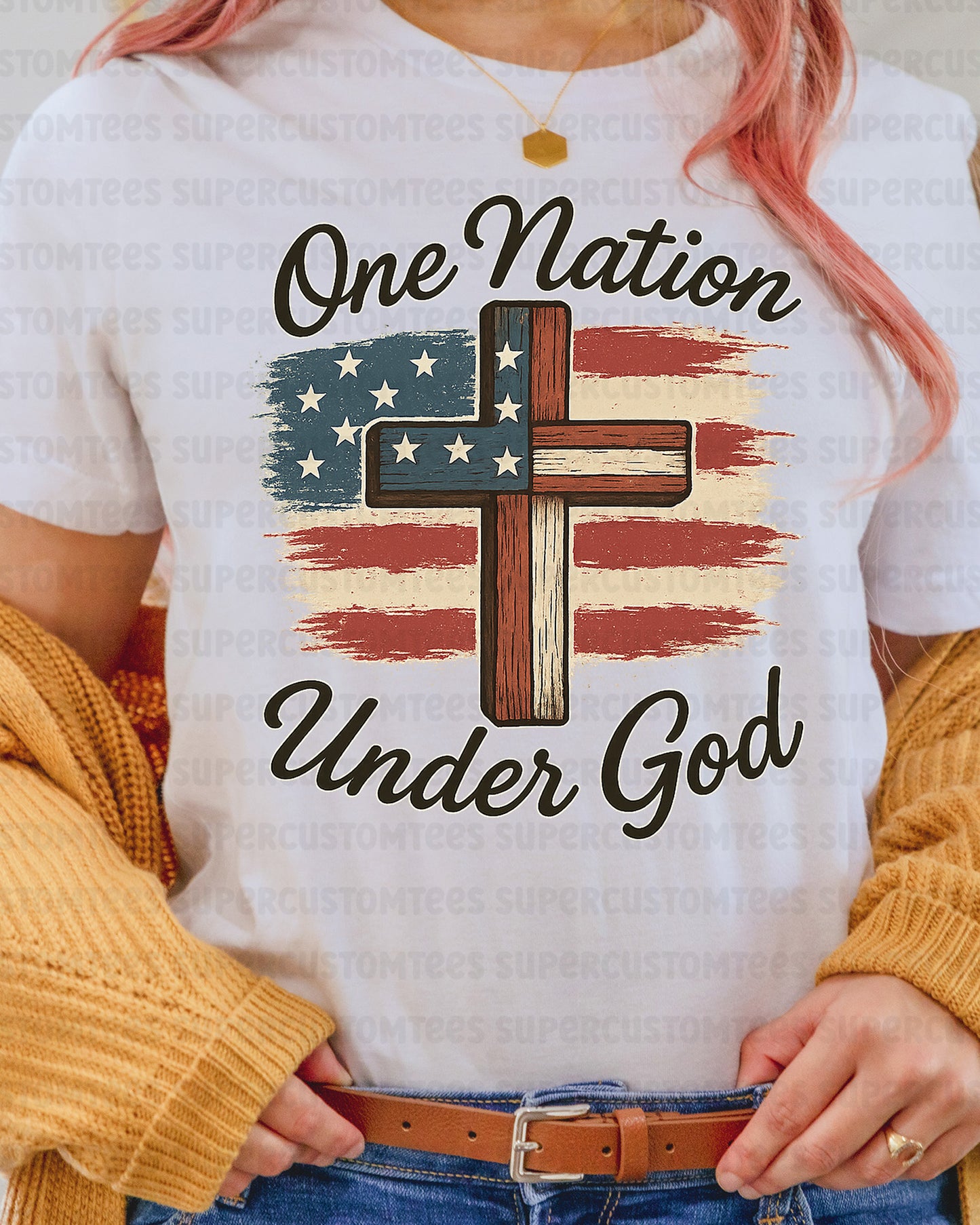 One nation Under God Heat Transfer for Shirts