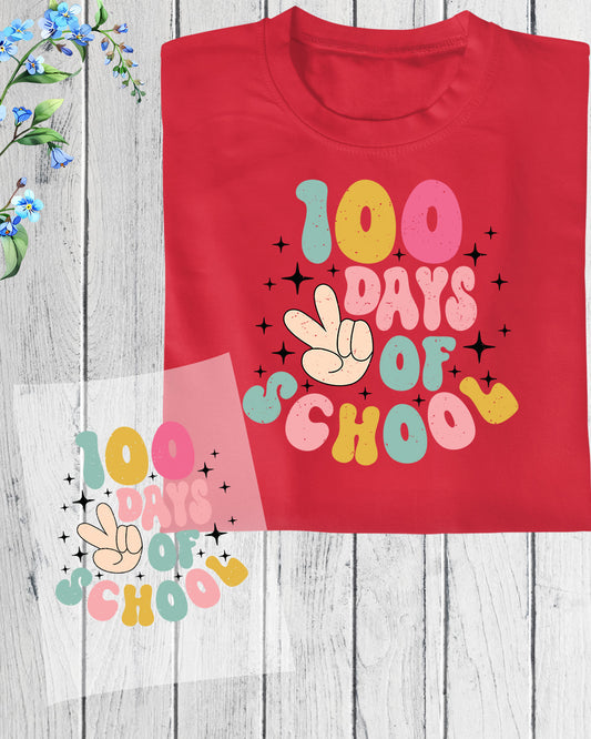 Retro 100 Days of School DTF Transfer Film