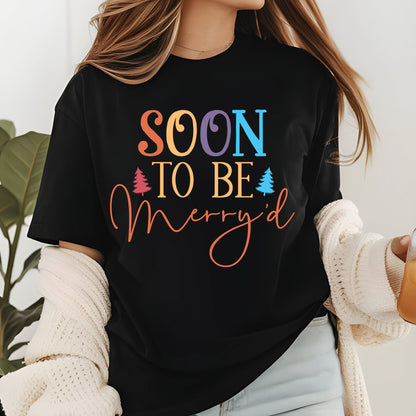 Soon To Be Merry'd Christmas Sweatshirt, Engaged Couple Christmas Shirts, Christmas Couple Matching Shirt, Christmas Bride Tees
