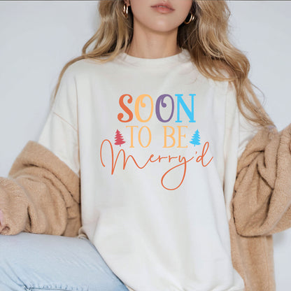 Soon To Be Merry'd Christmas Sweatshirt, Engaged Couple Christmas Shirts, Christmas Couple Matching Shirt, Christmas Bride Tees