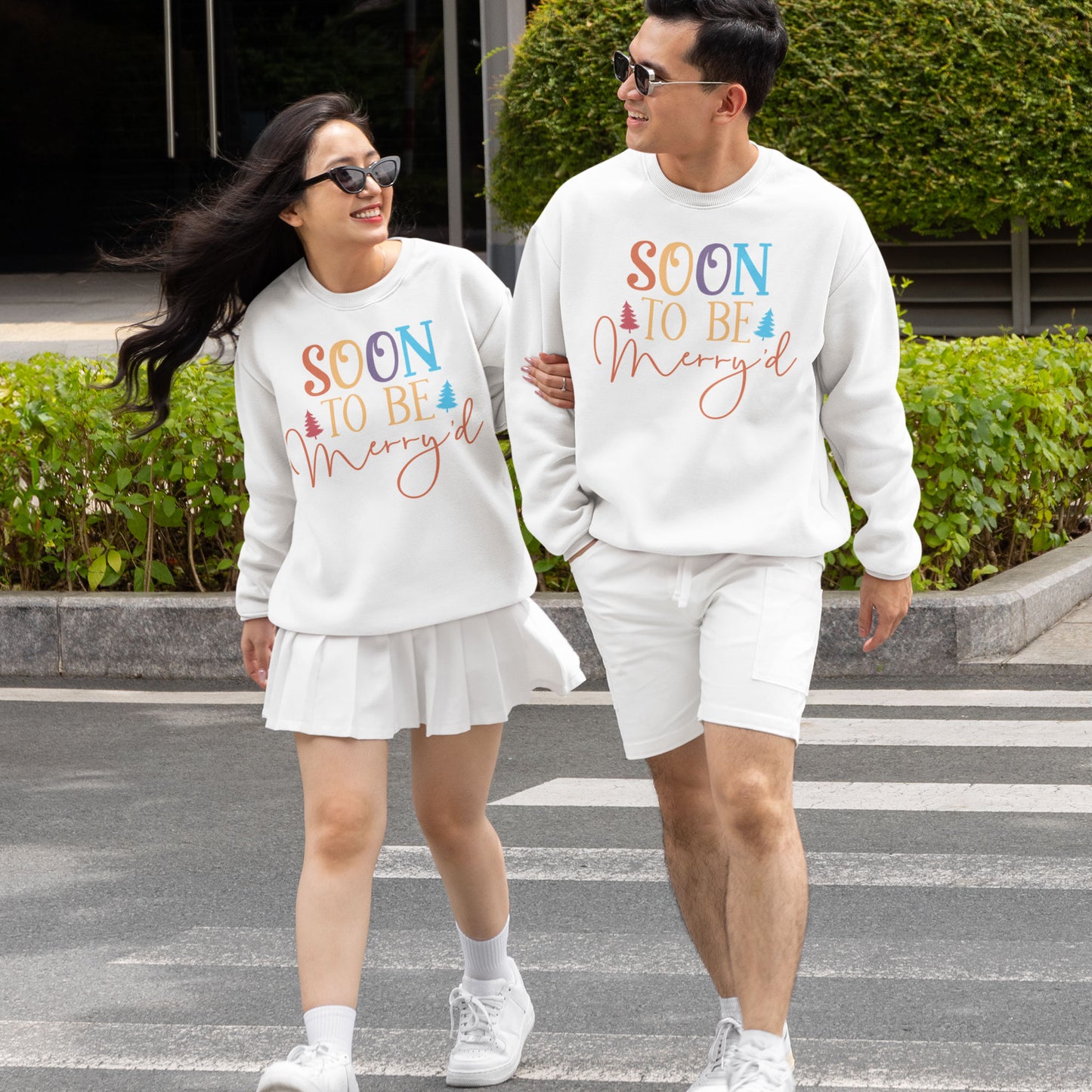 Soon To Be Merry'd Christmas Sweatshirt, Engaged Couple Christmas Shirts, Christmas Couple Matching Shirt, Christmas Bride Tees