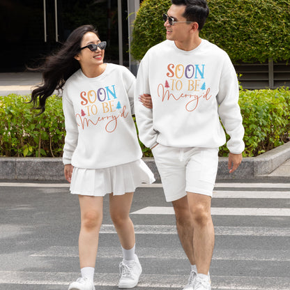 Soon To Be Merry'd Christmas Sweatshirt, Engaged Couple Christmas Shirts, Christmas Couple Matching Shirt, Christmas Bride Tees