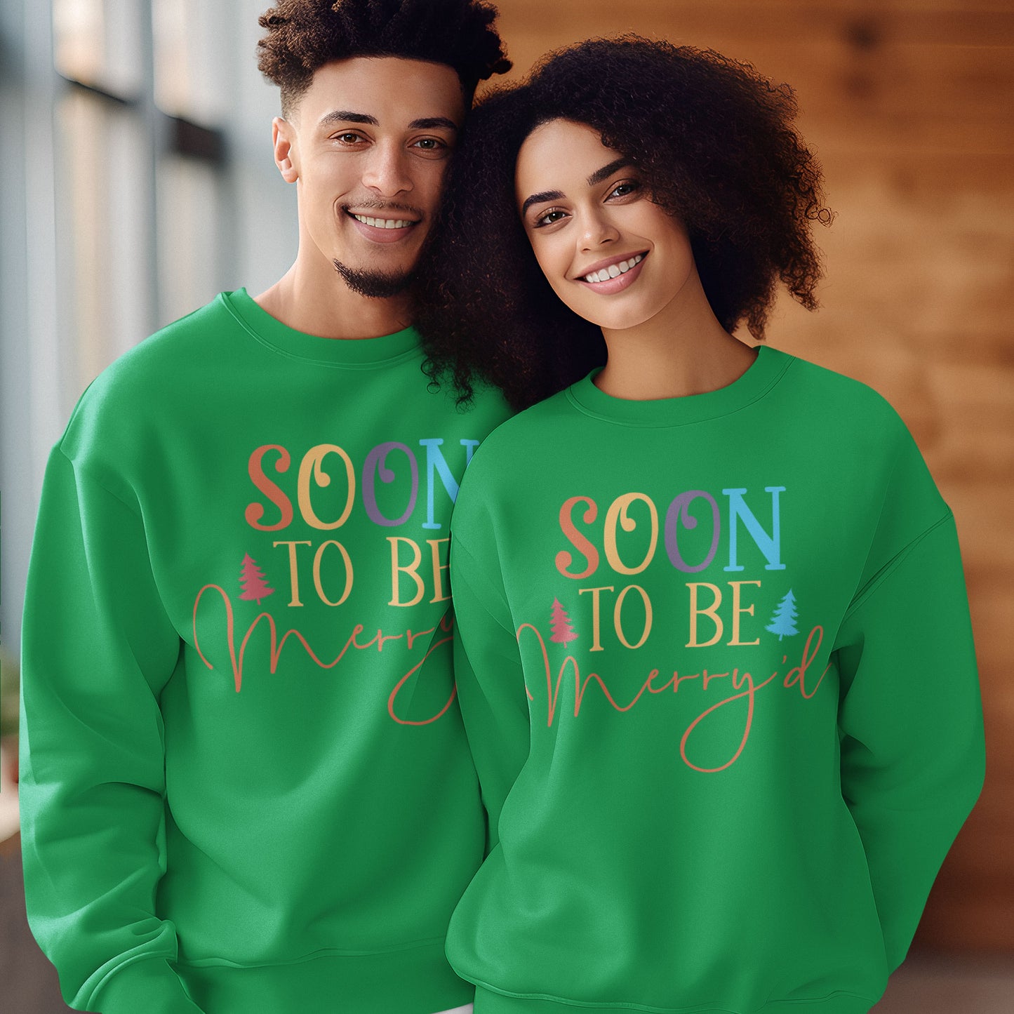 Soon To Be Merry'd Christmas Sweatshirt, Engaged Couple Christmas Shirts, Christmas Couple Matching Shirt, Christmas Bride Tees
