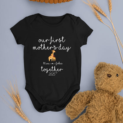 Our First Mother's Day Together Custom Baby and Mommy Names Baby Bodysuit