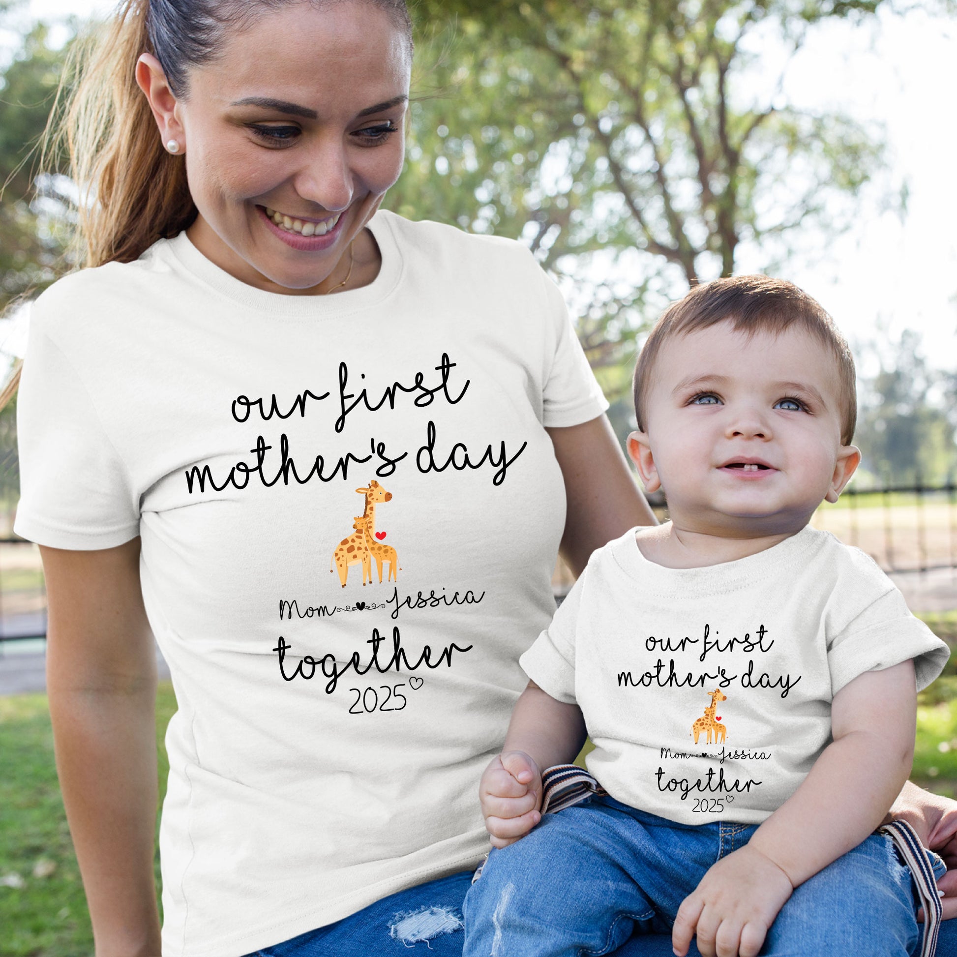 Our First Mother's Day Together Custom Baby and Mommy Names Baby Bodysuit