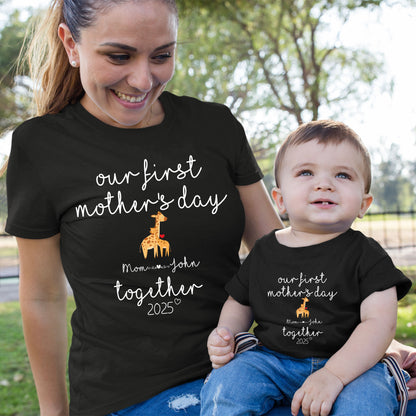 Our First Mother's Day Together Custom Baby and Mommy Names Baby Bodysuit