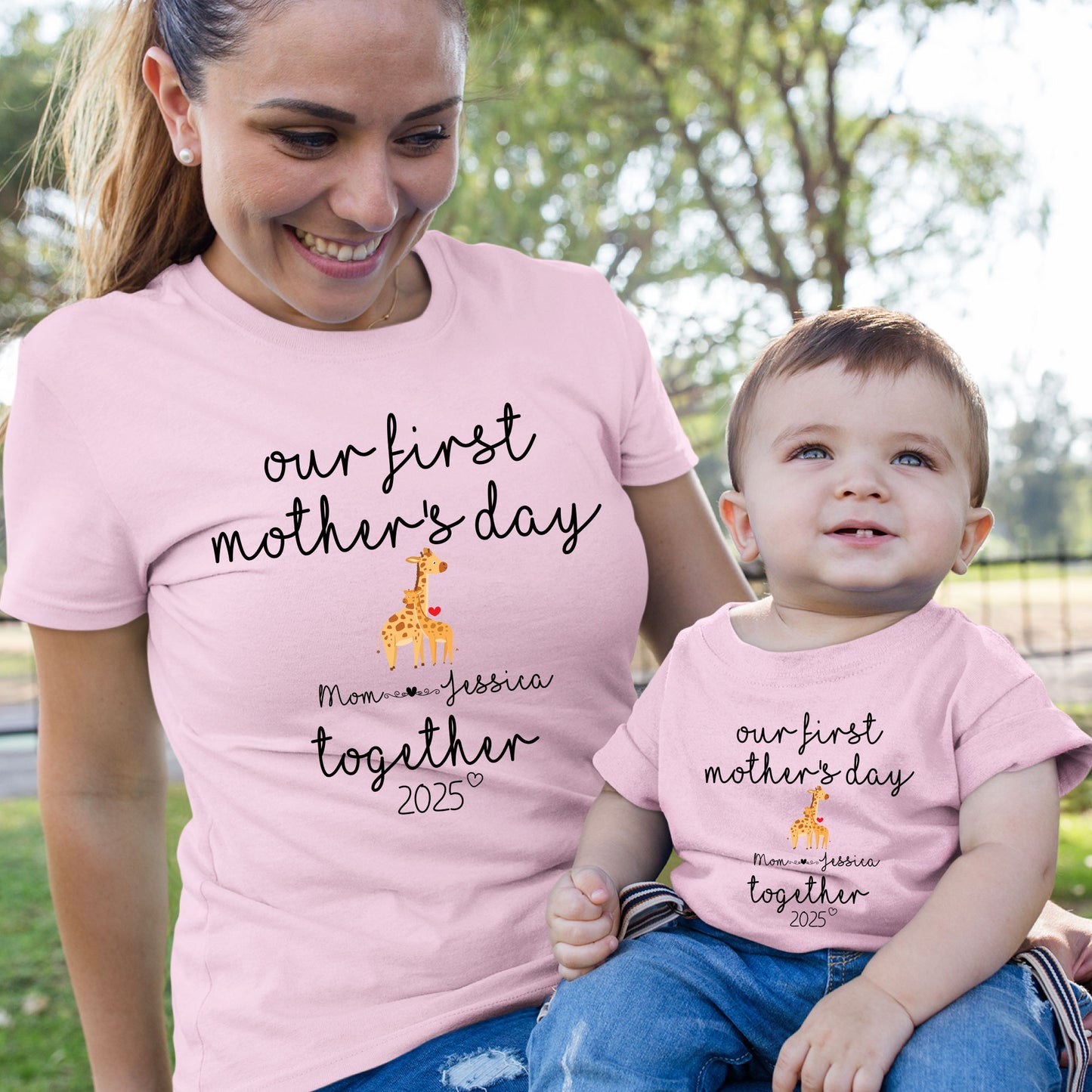 Our First Mother's Day Together Custom Baby and Mommy Names Baby Bodysuit