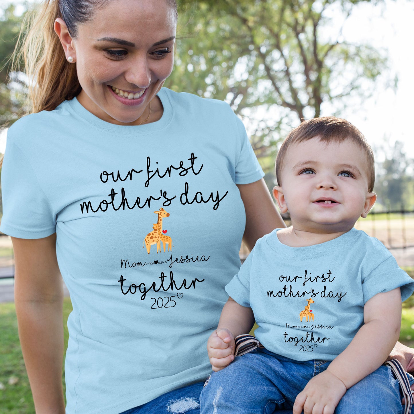 Our First Mother's Day Together Custom Baby and Mommy Names Baby Bodysuit