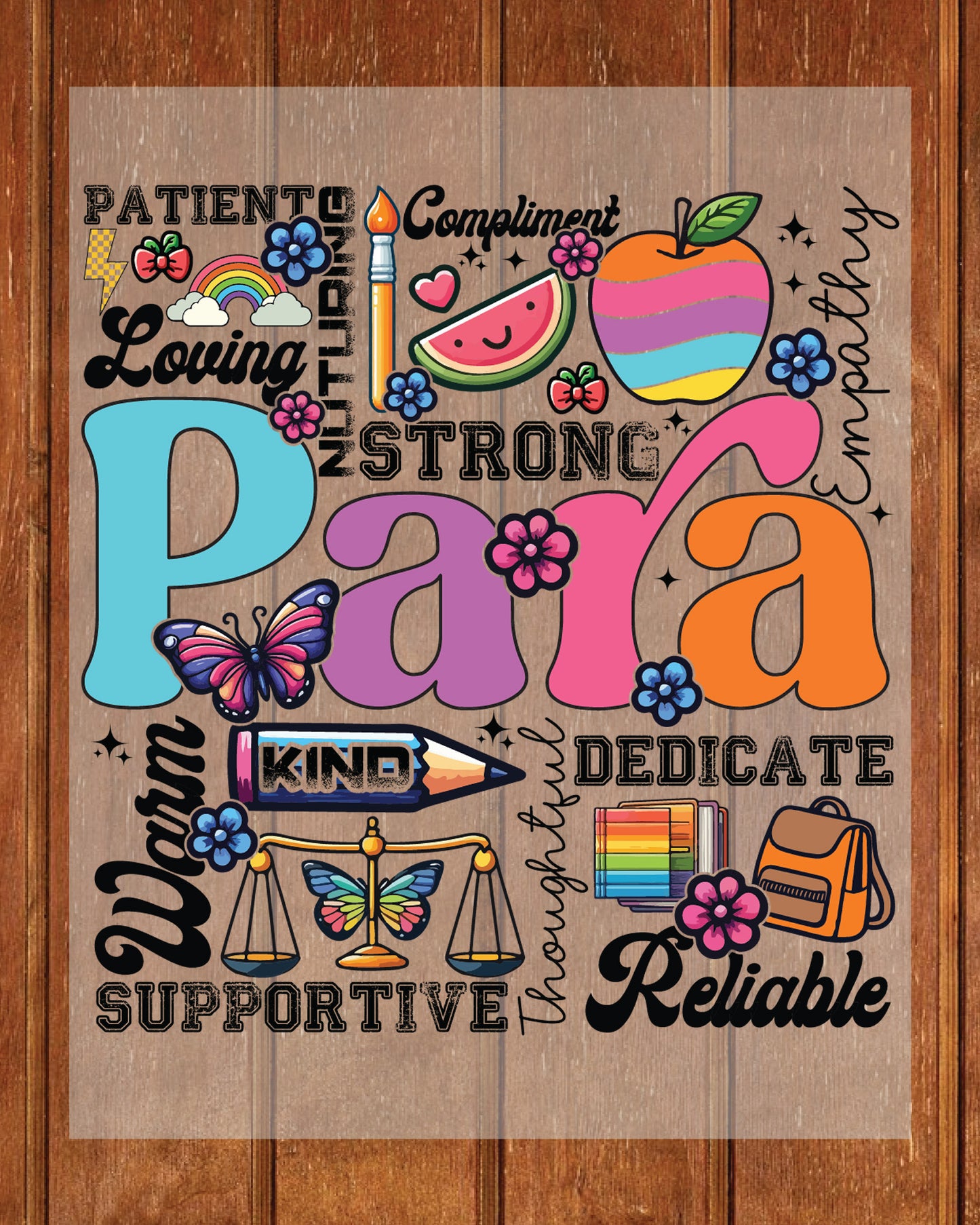 Para Appreciation Back to School DTF Transfer