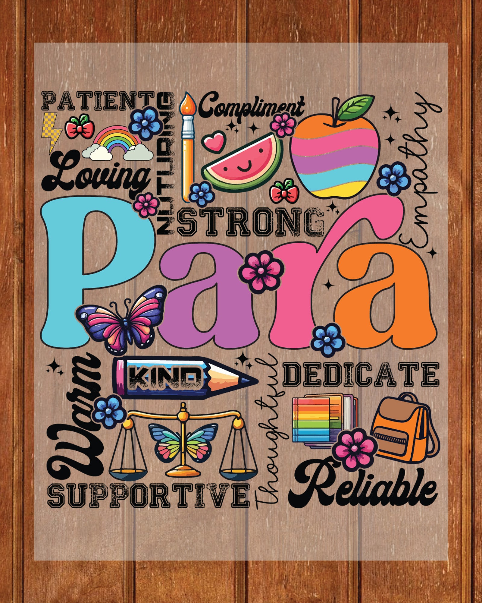 Para Appreciation Back to School DTF Transfer