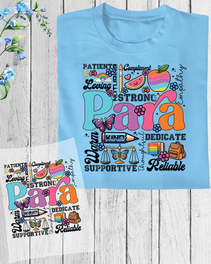 Para Appreciation Back to School DTF Transfer