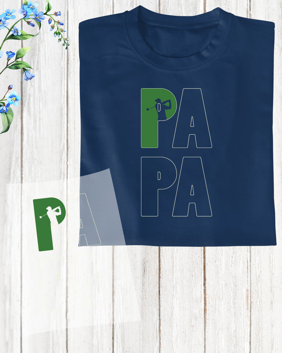 Golf Papa Gifts DTF Transfer Film