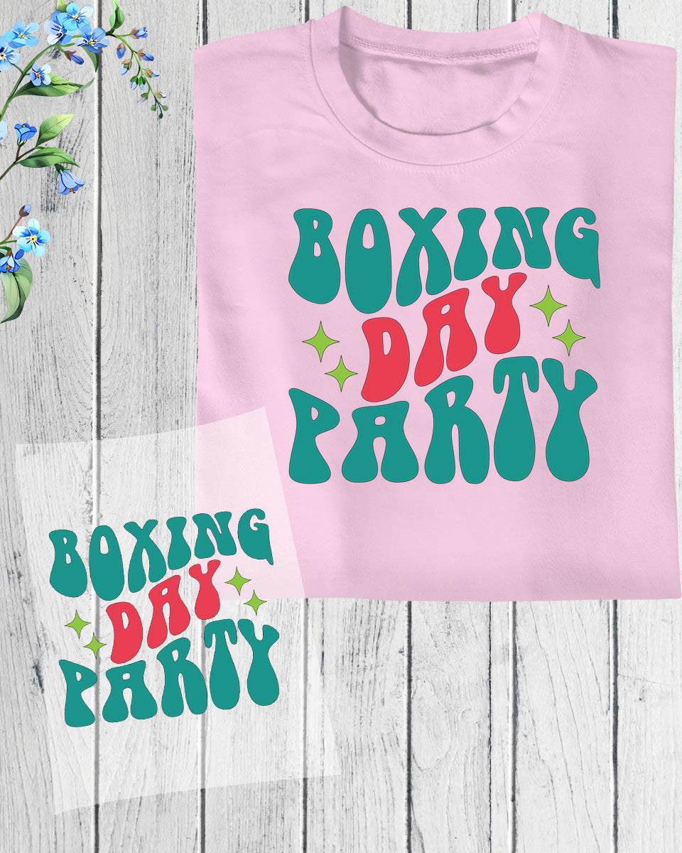 Boxing Day Party Groovy Retro DTF Transfer Film