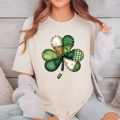 Patchwork St. Patrick’s Day DTF Transfer ready to Press Shamrock Heat Transfer for Shirts Saint Patrick UV Sticker Prints Iron on Transfer