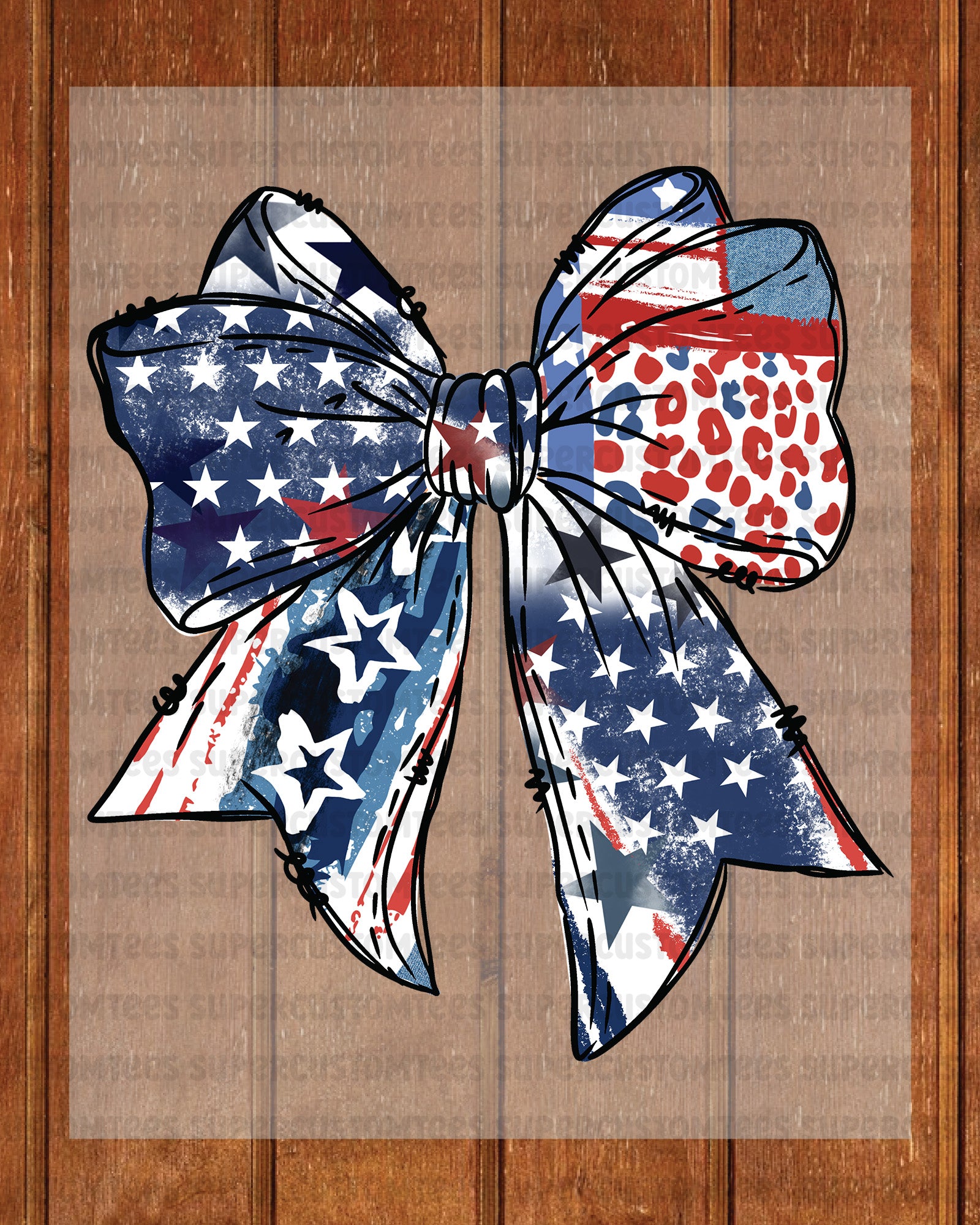 Patriotic Bow DTF Transfer