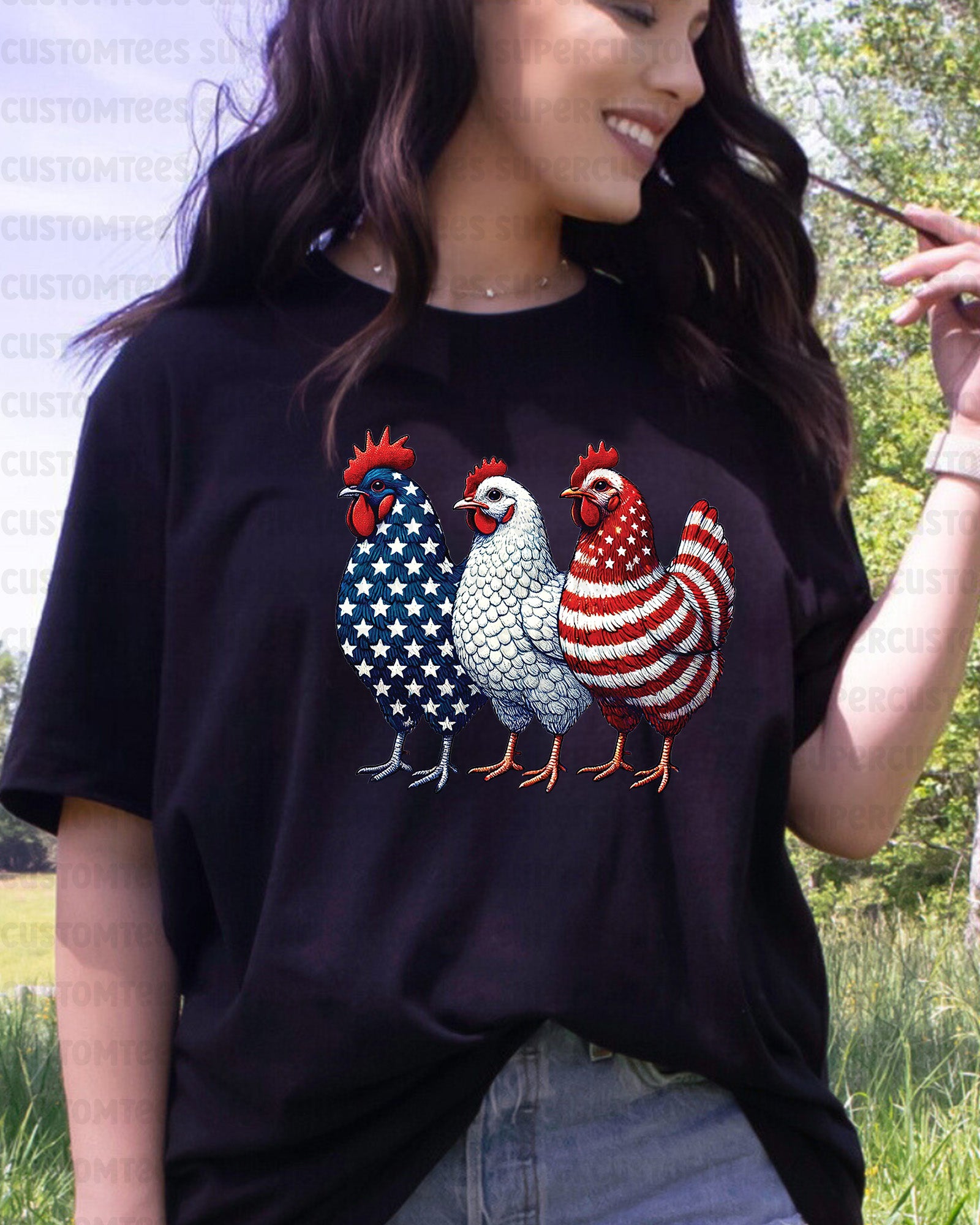 Patriotic Chicken DTF Transfer