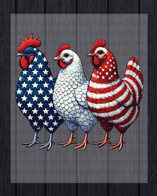 Patriotic Chicken DTF Transfer