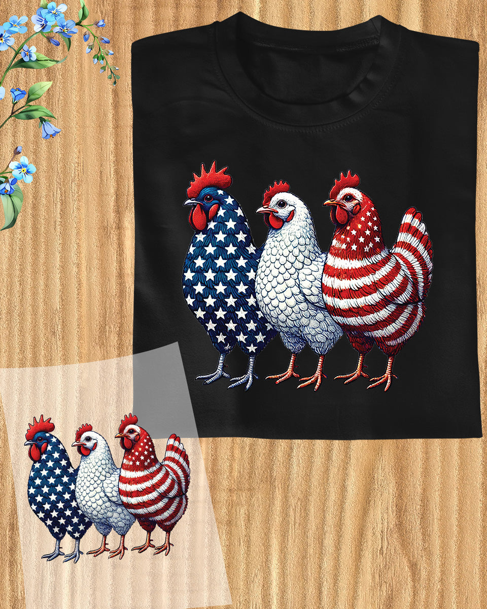 Patriotic Chicken DTF Transfer