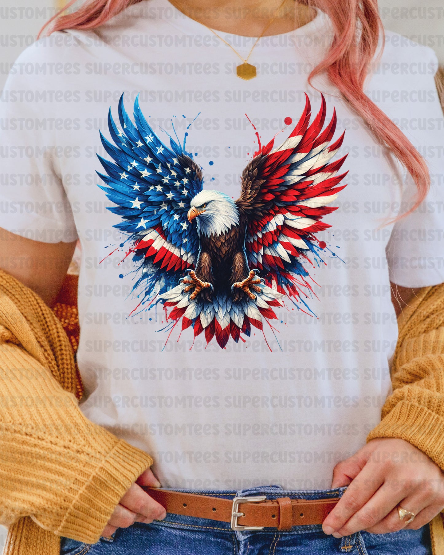 Patriotic Eagle DTF Transfer Ready to Press