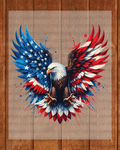 Patriotic Eagle DTF Transfer Ready to Press