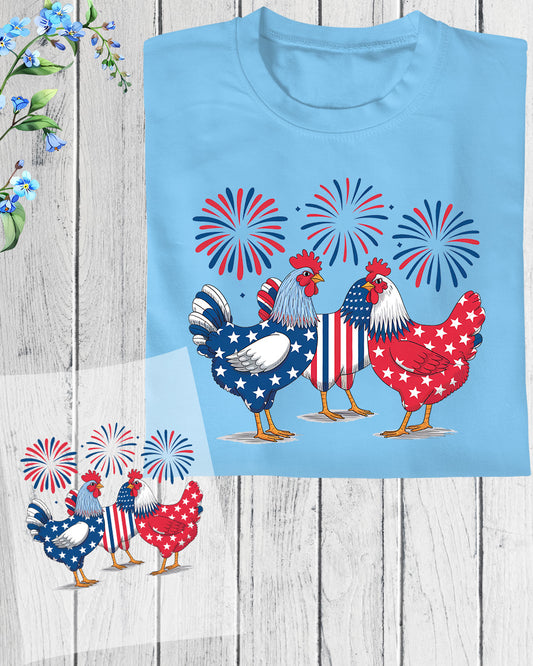 Patriotic USA Chicken DTF Transfer