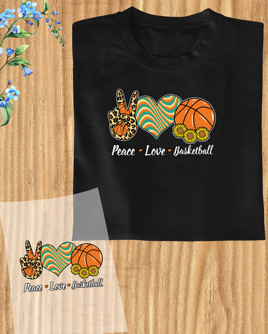 Peace Love Basketball DTF Transfer Film