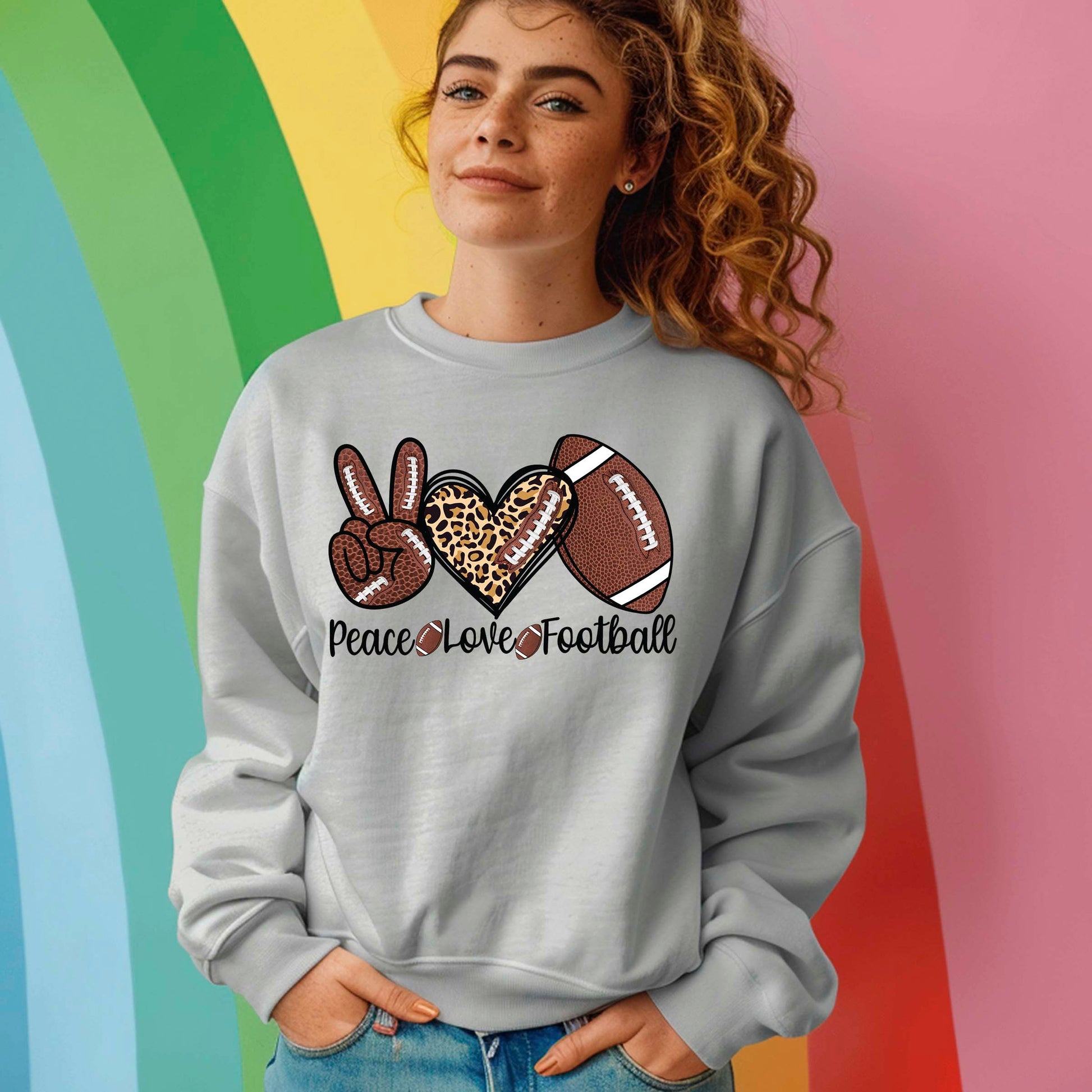 Peace Love Football DTF Transfer Ready to Press