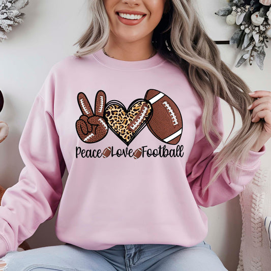 Peace Love Football DTF Transfer Ready to Press