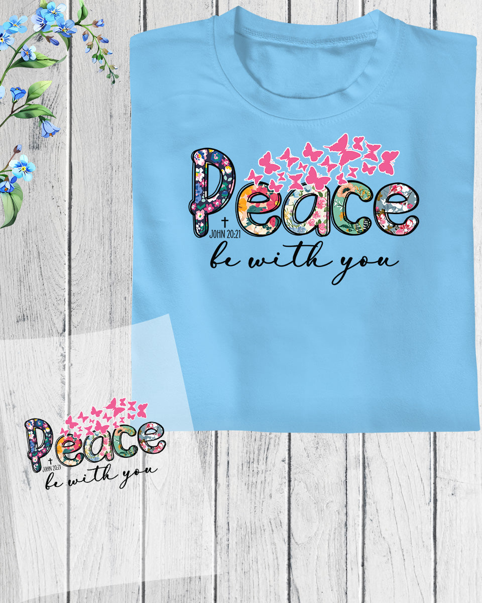 Peace Be With You Christian DTF Transfer Film