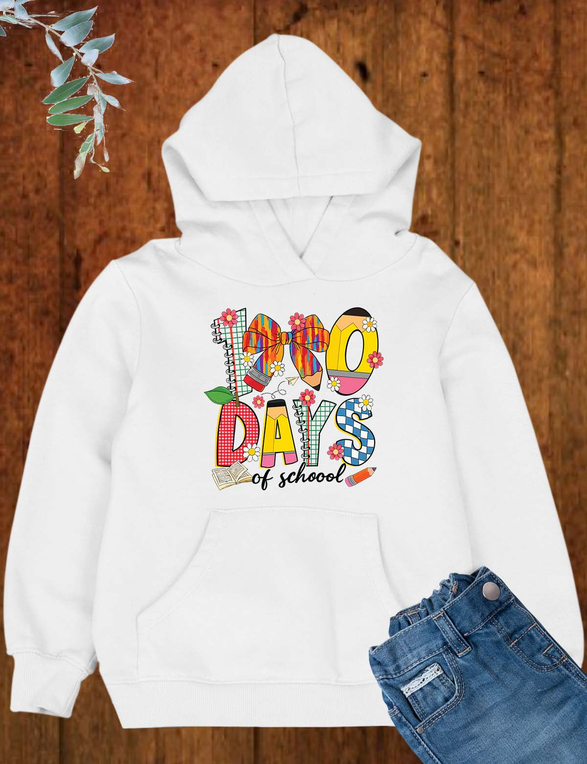 Pencil Bow 100 Days of School DTF Transfer, Ready to Press Heat Transfer for Shirts, Fun 100 Days of School Design, UV Sticker