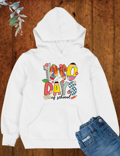 Pencil Bow 100 Days of School DTF Transfer, Ready to Press Heat Transfer for Shirts, Fun 100 Days of School Design, UV Sticker
