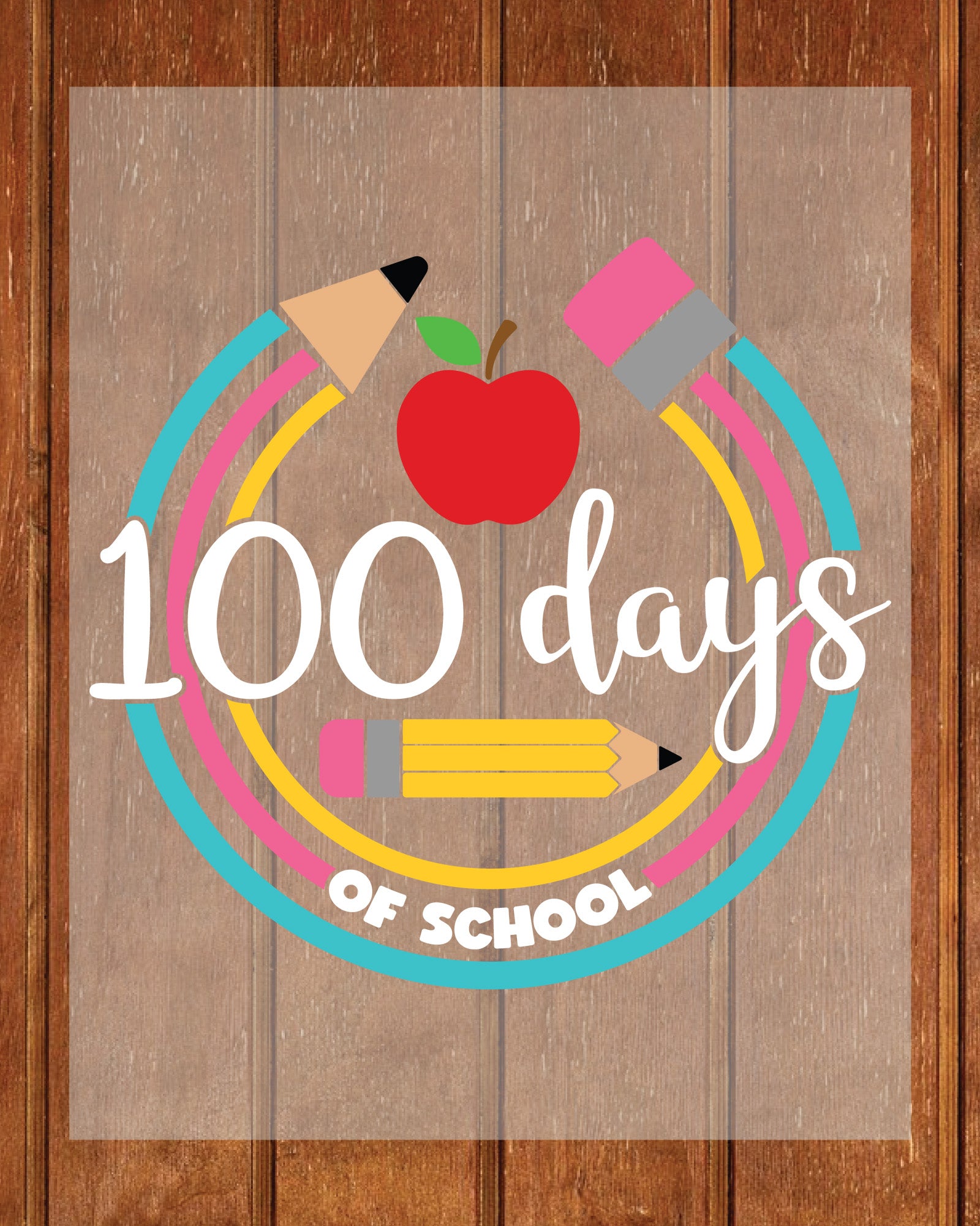 Pencil Theme 100 Days of School DTF Transfer Sheets