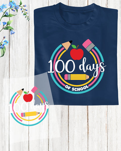 Pencil Theme 100 Days of School DTF Transfer Sheets