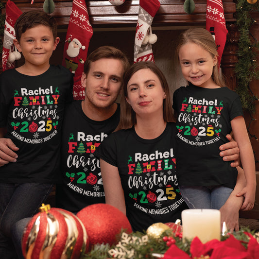 Personalized Family Christmas 2025 T Shirts