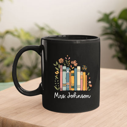 Personalized Floral Books Mug Bookish Tumbler