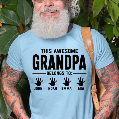Personalized Grandpa Shirt With Grandkids Names