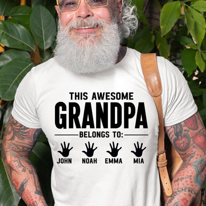 Personalized Grandpa Shirt With Grandkids Names