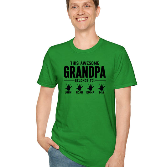 Personalized Grandpa Shirt With Grandkids Names