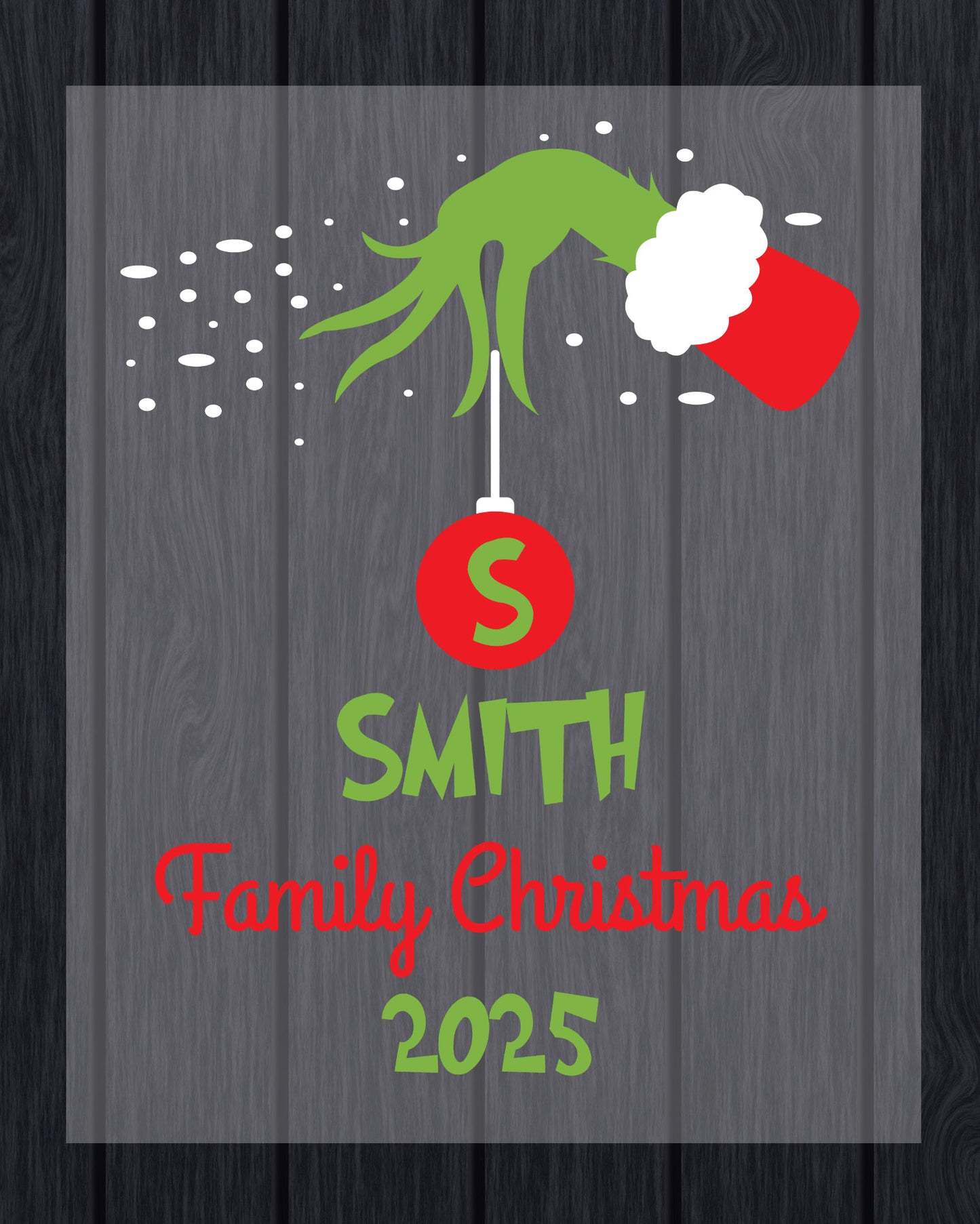 Personalized Grinch Family Christmas DTF Transfer