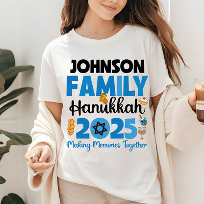 Personalized Hanukkah Family T Shirt, Jewish Holiday Sweatshirt, Menorah Family matching Tees, Hanukkah Party Shirts Sweater