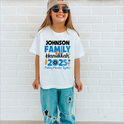 Personalized Hanukkah Family T Shirt, Jewish Holiday Sweatshirt, Menorah Family matching Tees, Hanukkah Party Shirts Sweater