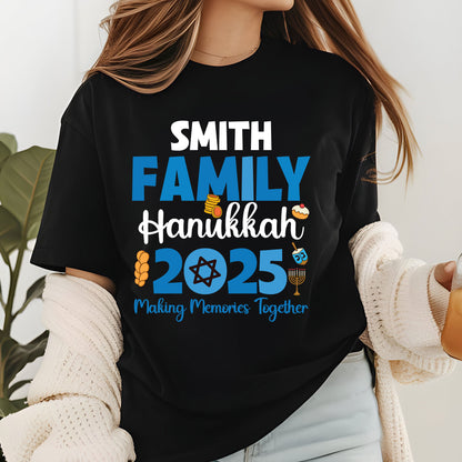 Personalized Hanukkah Family T Shirt, Jewish Holiday Sweatshirt, Menorah Family matching Tees, Hanukkah Party Shirts Sweater