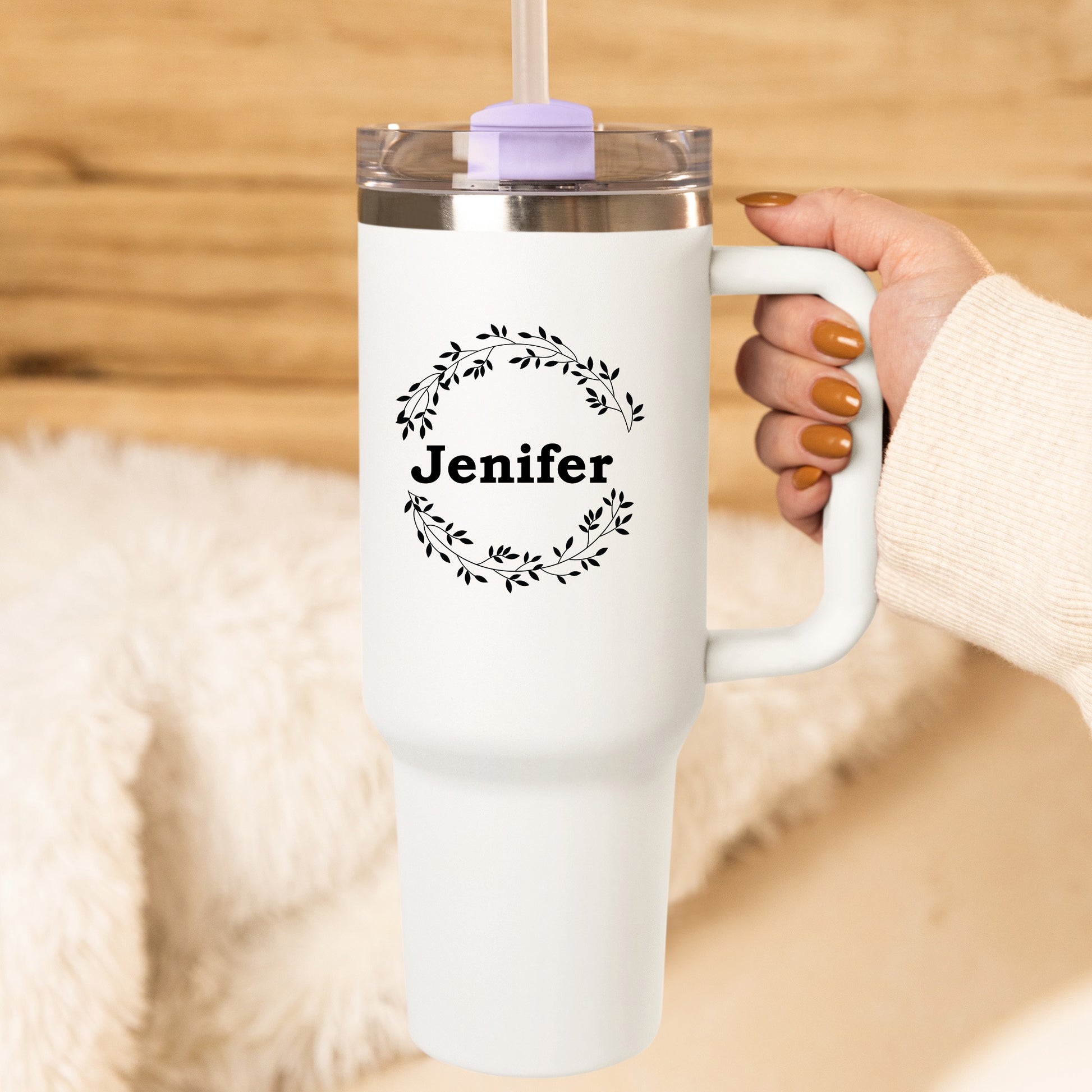 Personalized Name Floral Mug Tumbler