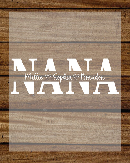 Personalized Nana DTF Transfer With Kids Name