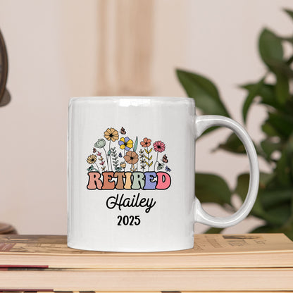 Personalized Retirement Floral Mug Tumbler