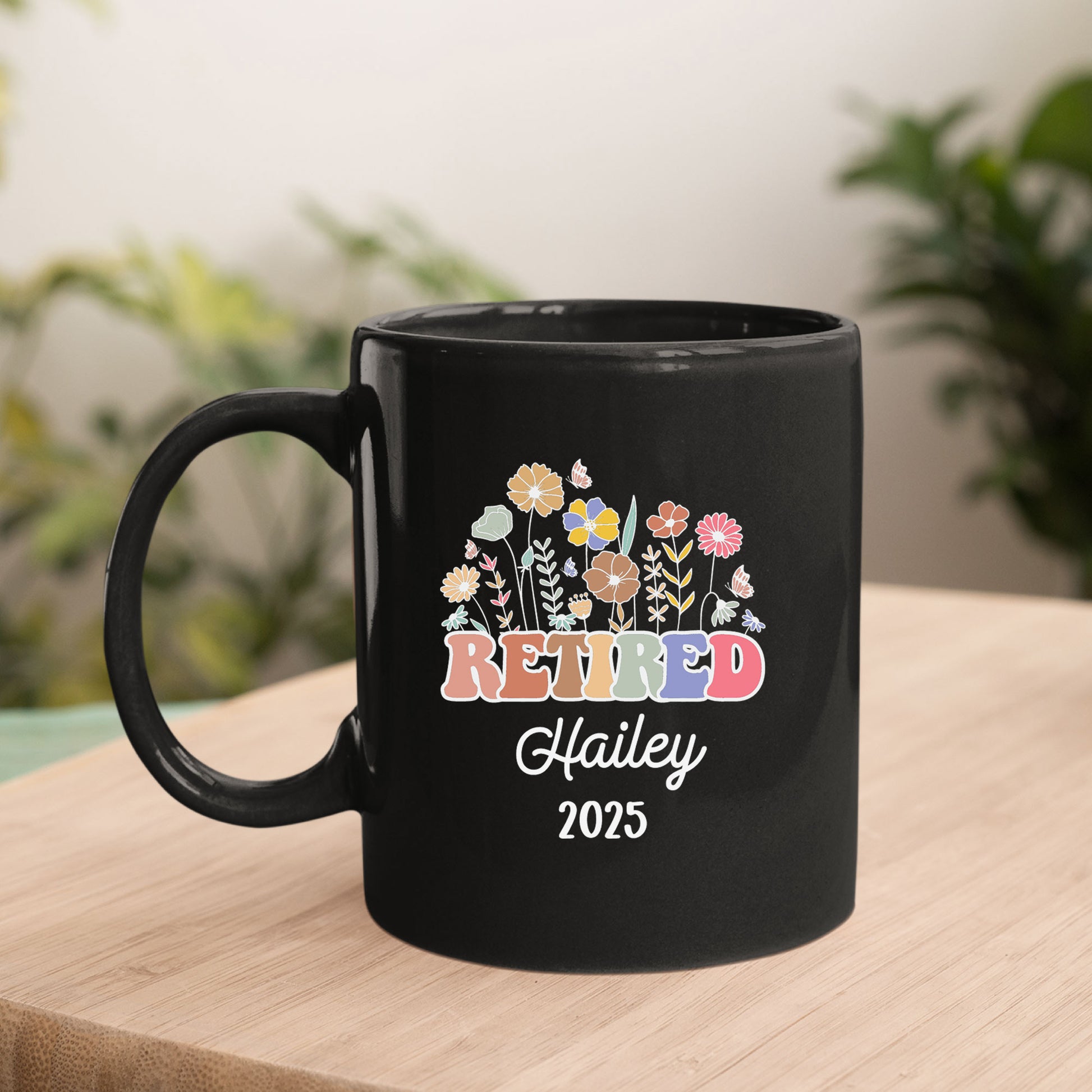 Personalized Retirement Floral Mug Tumbler