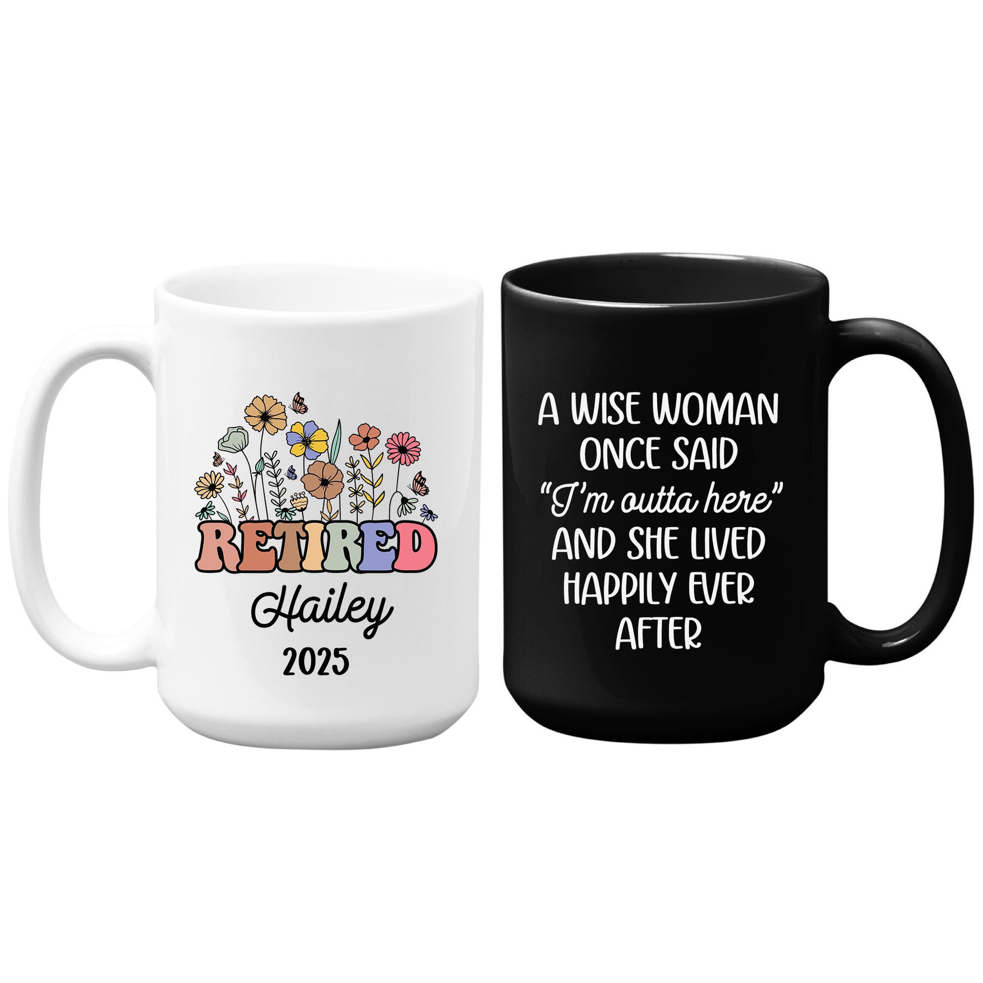 Personalized Retirement Floral Mug Tumbler