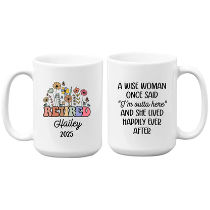 Personalized Retirement Floral Mug Tumbler
